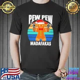 Pew pews madafakas christmas gingerbread man with guns shirt