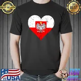 Poland heart polish eagle polska flag polish heritage shirt