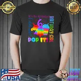 Premium Birthday Girl Pop It Unicorn Ice cream Cup It's my birthday T-Shirt Unisex