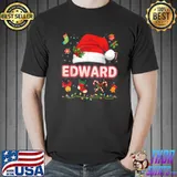 Premium Edward Santa Claus Hat Family Merry Christmas Xmas Costume T Shirt