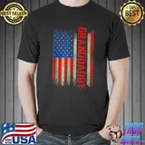 Premium Granddaddy Gift America Flag Gift For Men Father's Day Funny T-Shirt