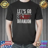 Premium Gun American Flag Patriots Let's Go Brandon T-shirt