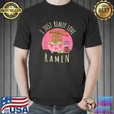 Premium Love Ramen Japanese Noodles Shirt Kawaii Anime T-Shirt