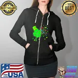 Premium Lucky Shamrock Autism Support Puzzle Happy St Patricks Day Shirt Full Zip Hooded