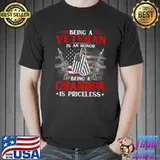 Premium Mens Being A Veteran Is An Honor Grandpa Is Priceless T-Shirt