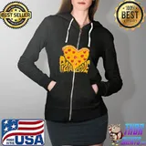 Premium Pizza Is My Valentine Heart Unisex T-Shirt Full Zip Hooded