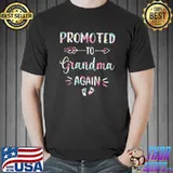 Premium Promoted To Grandma Again Flower T-shirt
