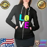 Premium Retro Valentines Day Hearts Hockey Sports Player Shirt Full Zip Hooded
