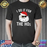 Premium Santa Hat Sunglasses Funny Christmas I Do It For The Hos PJ T-shirt