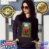 Premium The Goddess Rhiannon The Sun Tarot Card Celtic Back Print T-shirt
