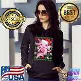 Premium Ugly Christmas Santa Costume Salamander Christmas Axolotl T-shirt