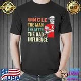 Premium Vintage Fun Uncle Man Myth Bad Influence T-Shirt