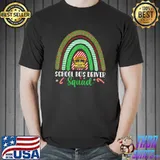 Rainbow Christmas Tree School Bus Driver Squad Christmas T-Shirt