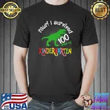 Rawr I Survived 100 Days Dinosaur 100th Day Premium T-Shirt