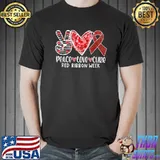 Red Ribbon Week Awareness Wear Red Peace Love Cure Costume T Shirt