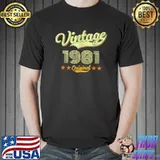 Retro Vintage 40 Years Old Legendary Awesome Birthday 1981 T Shirt