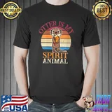 Retro Vintage Sunset Otter Is My Spirit Animal - Otter Lover T- Unisex