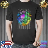 Salty Lil' Beach Skull Beach Sunglasses Palm Trees T-Shirt Unisex