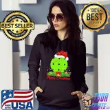 Santa bowling merry christmas lights shirt