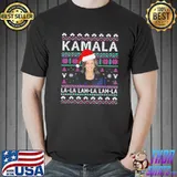 Santa Kamala Ugly Christmas Sweater KamalaLaLaLa T-Shirt