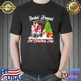 Santa riding horse rockin’ around the Christmas tree shirt