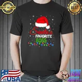 Santa's Favorite Boss Santa Hat Lights. Funny Christmas T-Shirt Unisex