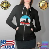Sea Lion Vintage Retro Silhouette T- Full Zip Hooded
