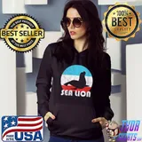 Sea Lion Vintage Retro Silhouette T-shirt