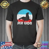 Sea Lion Vintage Retro Silhouette T- Unisex