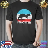 Sea Otter Vintage Retro Silhouette T- Unisex