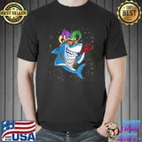 Shark Wearing Sunglasses Mardi Gras Lover T-Shirt Unisex