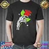 Skeleton Hand Red Rose Retro Stars Gothic Goth Grunge Edgy Shirt