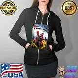 Spider-Man No Way Home Group Shot Face Off Poster T-Shirt Full Zip Hooded