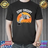 Stay Creepy Scary Halloween Mummy Orca Full Moon Sweatshirt