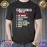 T-Shirt My Perfect Day Watch Anime Merch Cute For Teen Girls Boys