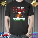 This Is My Christmas Pajama Football Funny T- Unisex