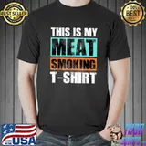 THIS IS MY MEAT SMOKING BBQ Vintage Retro Distressed Smoker T-Shirt