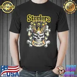 Top Awesome skull Pittsburgh Steelers for life shirt