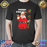 Top Black Santa Merry Kwanzaa Christmas shirt