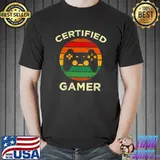 Top Certified Gamer Retro Funny Video Games Gaming T-shirt