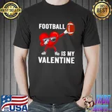 Top Cute Football Heart Dabbing Valentines Day Shirt
