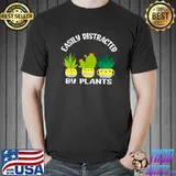 Top Easily Distracted By Plants Garden Lover Mom Funny Gardening T-Shirt
