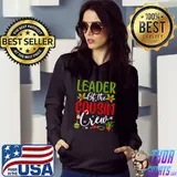 Top Leader Of The Cousin Crew Funny Christmas Tree Lights Pajama T-Shirt