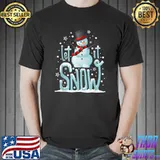 Top Let It Snow Funny Snowman Stars T-Shirt