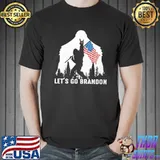 Top Let's Go Brandon American Flag Evolved Apes Shirt