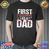 Top Mens First Christmas As a Dad Xmas Lights 2021 Dad Plaid Costume Shirt