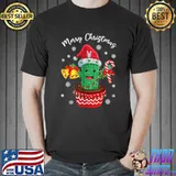 Top Merry Christmas Cute Cactus Santa Hat Candy Cane Funny Xmas T-Shirt
