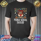 Top Middle School Squad Reindeer Christmas Teacher squad Xmas T-Shirt