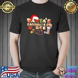 Top Santa's Favorite Nurse Christmas Shirt