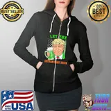 Trump US Flag Beer Let The Shenanigans Begin St Patricks Day T-Shirt Full Zip Hooded